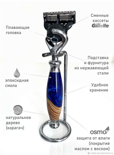 Бритвенный станок на подставке, со сменными кассетами Gillette Fusion5 ...
