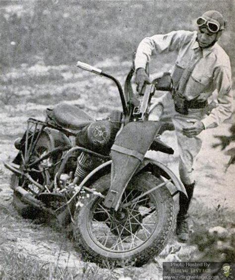 Wwii Motorcycle Training Riding Vintage