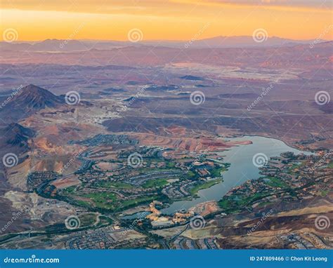 Aerial View of the Landscape of Lake Las Vegas Stock Photo - Image of ...