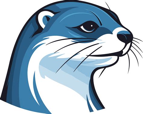 A Stylized Illustration Of An Otters Head Perfect For Logos Branding