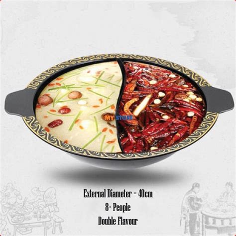 Jual Ukuran Diamter 40 CM Panci Hot Pot 2 Rasa Naga Shabu Shabu