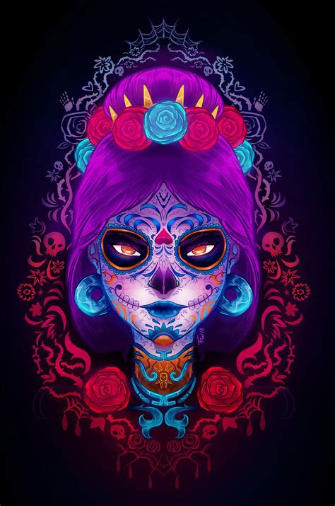 La Catrina On Behance Sugar Skull Girl Sugar Skull Design Sugar