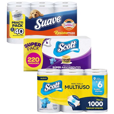 Pack Papel Higiénico Suave Resistemax 12un Servilleta Doblada En 4