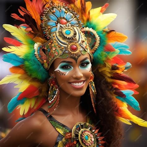 Premium Photo | Brazil woman rio carnival costume