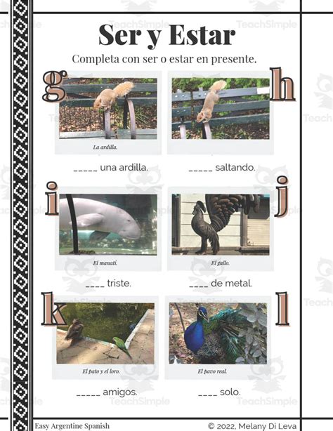 Spanish Ser Y Estar Grammar Worksheet By Teach Simple