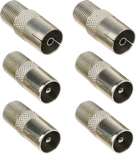 Emsea 6pcs Female To Male Tv Aerial Coaxial Coupler For Antenna Cables