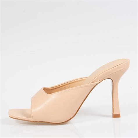 ΨΗΛΑ MULES ΜΕ ΤΕΤΡΑΓΩΝΟ ΚΟΨΙΜΟ NUDE 89 58 Topshoes gr