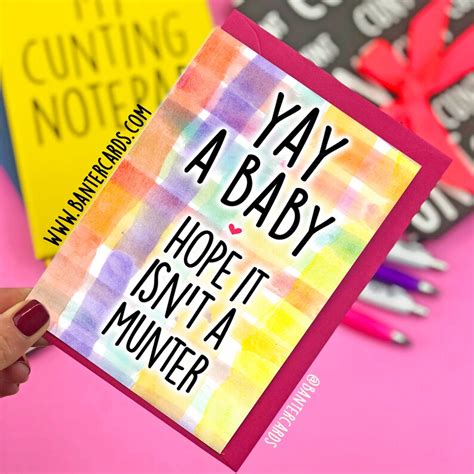 Yay A Baby Hope It Isn T A Munter Fb Funny Cards Banter Etsy