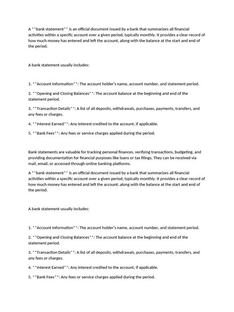 What is a bank statement 6 | PDF | Banks | Transaction Account