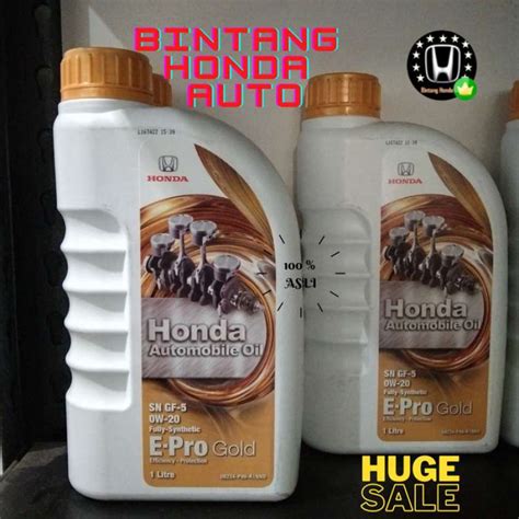 Jual Oli Mobil Honda E Pro Gold 0w 20 1 Liter Original Di Seller Shanum