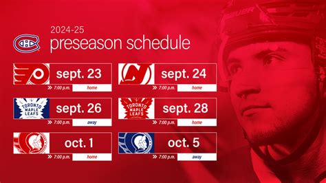 Canadiens share 2024-25 preseason schedule | Montréal Canadiens