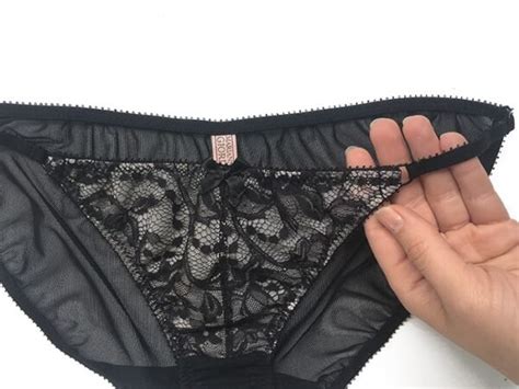 Black Lace Sheer Panties With Front Nude Lining Marianna Giordana Paris