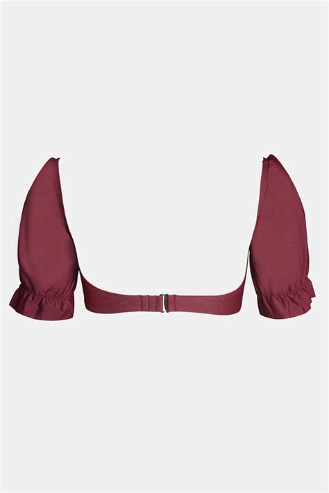 Keep It Cool Puff Sleeve Bralette Bikini Top