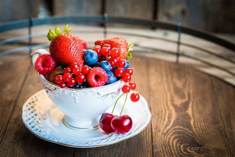 Cherry Raspberry Currants Still Life Blueberry Strawberry Fruit