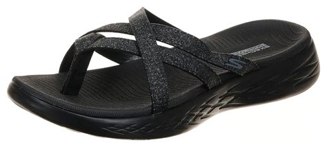Skechers Womens On The Go 600 Dainty Sandal Blackgray 8 Medium Us