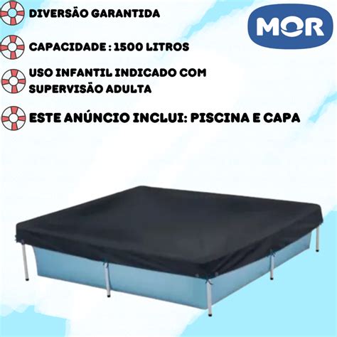 Piscina Infantil Retangular Litros Mor Capa Escorrega O Pre O