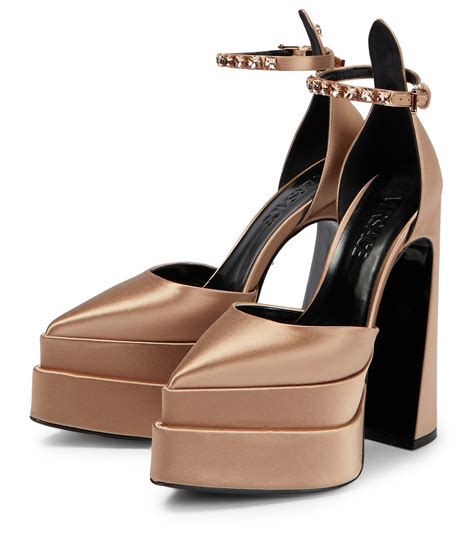 Versace Aevitas Pointy Satin Platform Pumps Versace