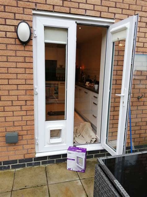 Cat Flap Installation Through A Brick Wall Glaziers Newcastle