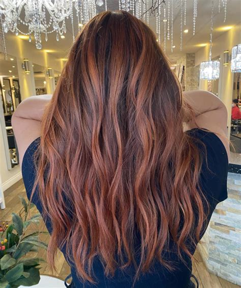 Auburn Balayage Hairstyles Rich Auburn Balayage Long Hair