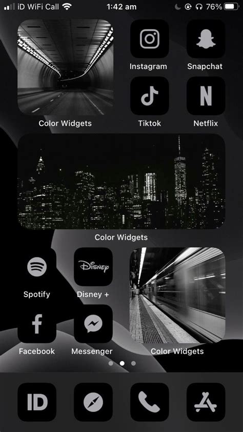 An Iphone Screen With Black And White Images On It Including The Icons