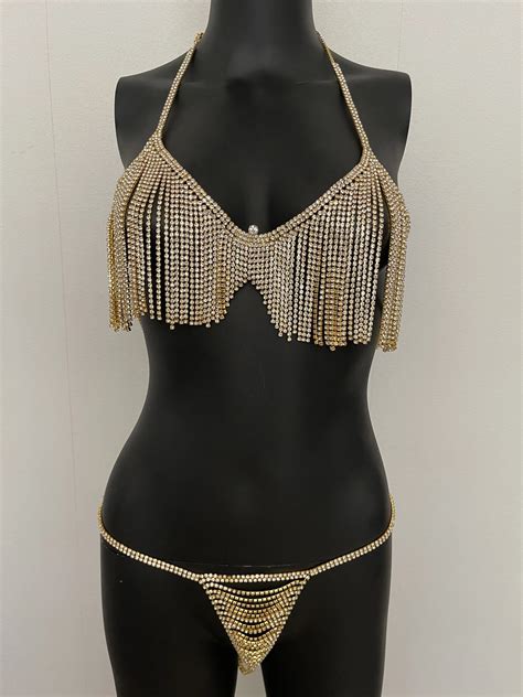 2022 New Luxury Lingerie Set Rhinestone Body Chain Jewelry For Women