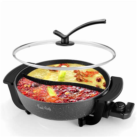 Food Party Electric Hot Pot With Divider Hotpot Pot Electric Cooker Shabu Shabu Pot V Non