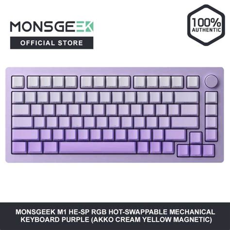 Monsgeek M He Sp Rgb Hot Swappable Mechanical Keyboard Purple Akko Cream Yellow Magnetic
