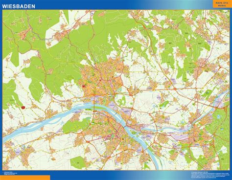 Stadtplan Wiesbaden Wandkarte Bei Netmaps Karten Deutschland