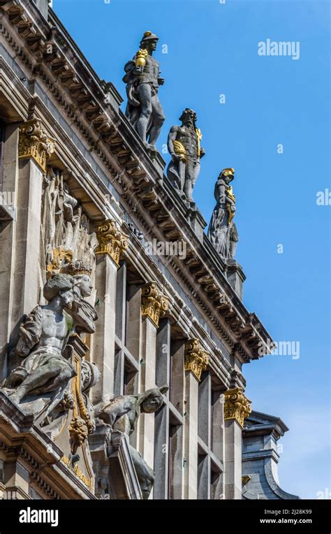 Architectural Details On The Facades Of The Grand Place In Brussels