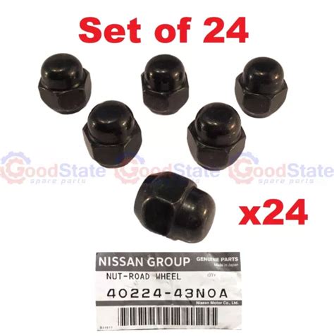 GENUINE NISSAN PATROL GQ GU Y60 Y61 Black Wheel Nut Set Of 24 EUR 82 64