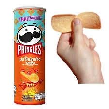 PRINGLES HOT AND Spicy Grilled Squid THAI Flavored Potato Chips Snack G PicClick UK
