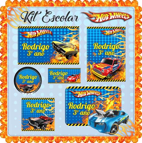 Arquivo De Corte Silhouette Etiquetas Escolares Hot Wheels Elo
