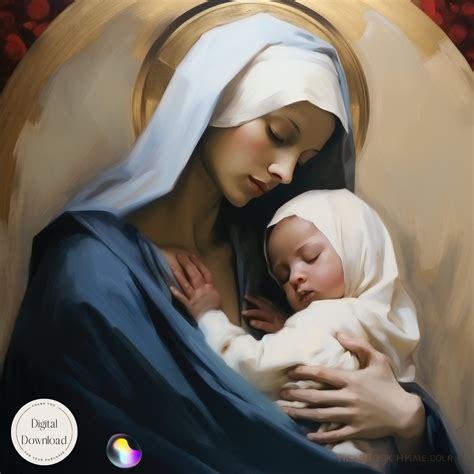 Mother Mary and Baby Jesus Printable Art 20 | Instant Download ...