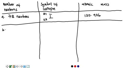 SOLVED: Write the symbols of the isotopes that contain the following ...