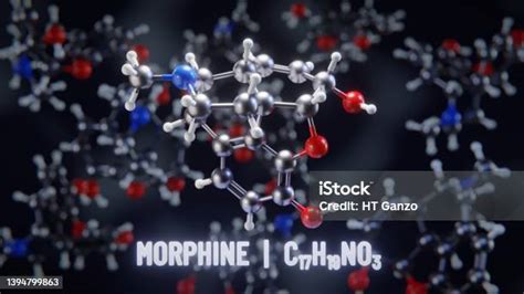 struktur molekul morfin ilustrasi  foto stok  gambar