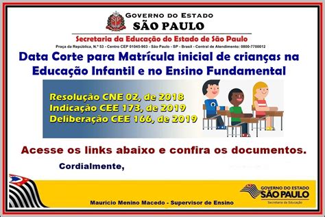 Data De Corte Para Educação Infantil - Educainfoconecte - Educação, Informação e Conexão!: DATA CORTE DE MATRÍCULA