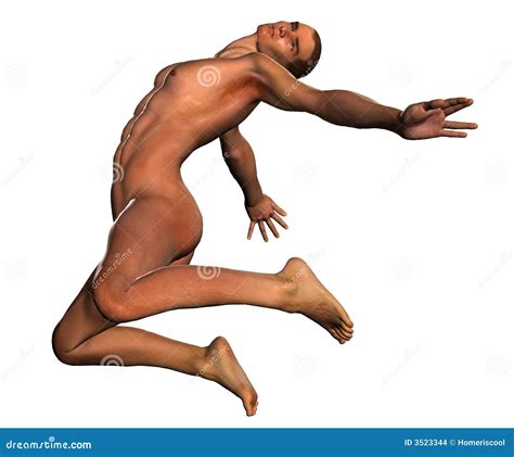 Naked Man Jumping Stock Illustration Illustration Of Muscle
