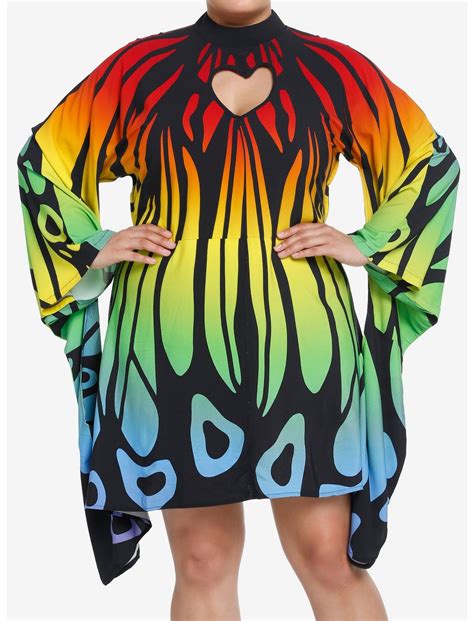 Thorn And Fable Rainbow Butterfly Mini Dress Plus Size Hot Topic