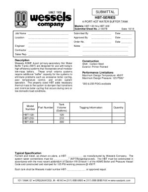 Fillable Online Submittal Hbt Series Fax Email Print Pdffiller