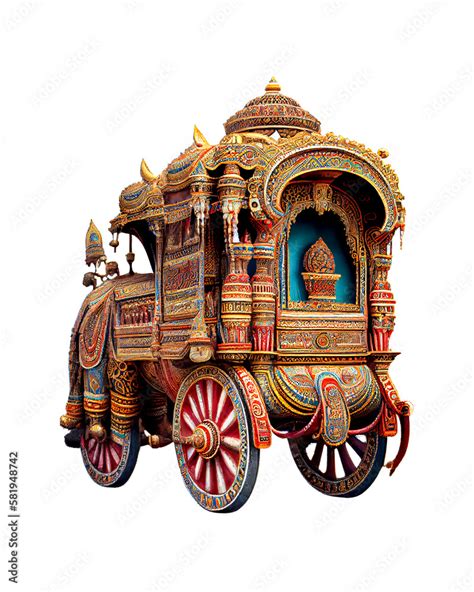 Illustration of the traditional Indian chariot isolated on empty ...