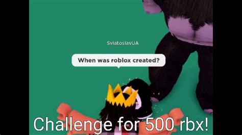 500 Robux Challenge! - YouTube