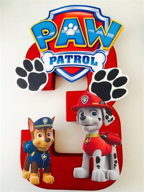 Sale Paw Patrol Birthday Number Centerpieces Etsy Paw Patrol