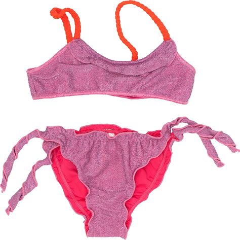 Giveness Costume Bikini Bambina Lurex Orchidea Rosa Amazon It Moda