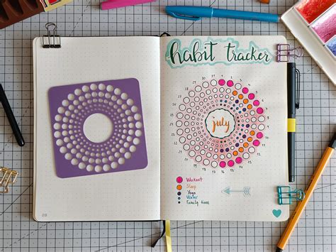 STL File Bullet Journal Hexagon Mood Tracker 3D Printing Template To