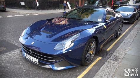 Blue Ferrari F12 Berlinetta Showroom Shuffle At Ferrari London YouTube