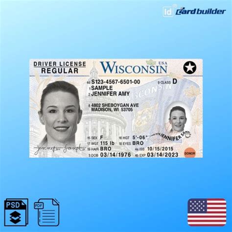 Wisconsin Drivers License Template