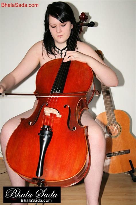 Chubby Brunette Babe Loves Playing A Cello Completely Naked Photos