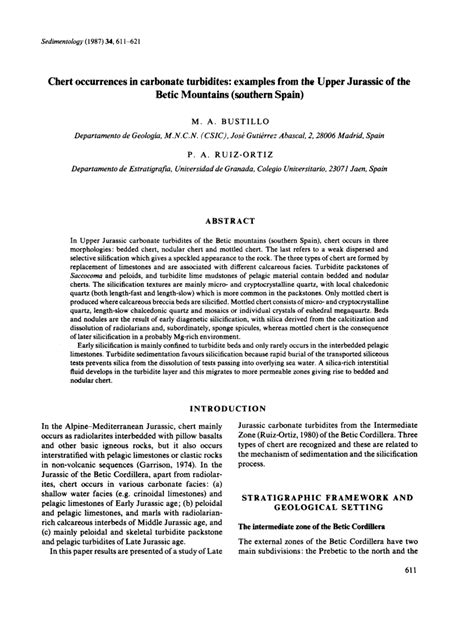 Pdf Chert Occurrences In Carbonate Turbidites Examples From The