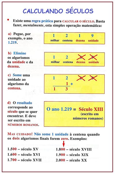 Quanto Que É Um Século - Calculando Séculos | Sala de Aula – Profª Rérida