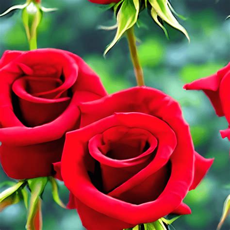 High Resolution Realistic Red Roses with Stems 4k · Creative Fabrica